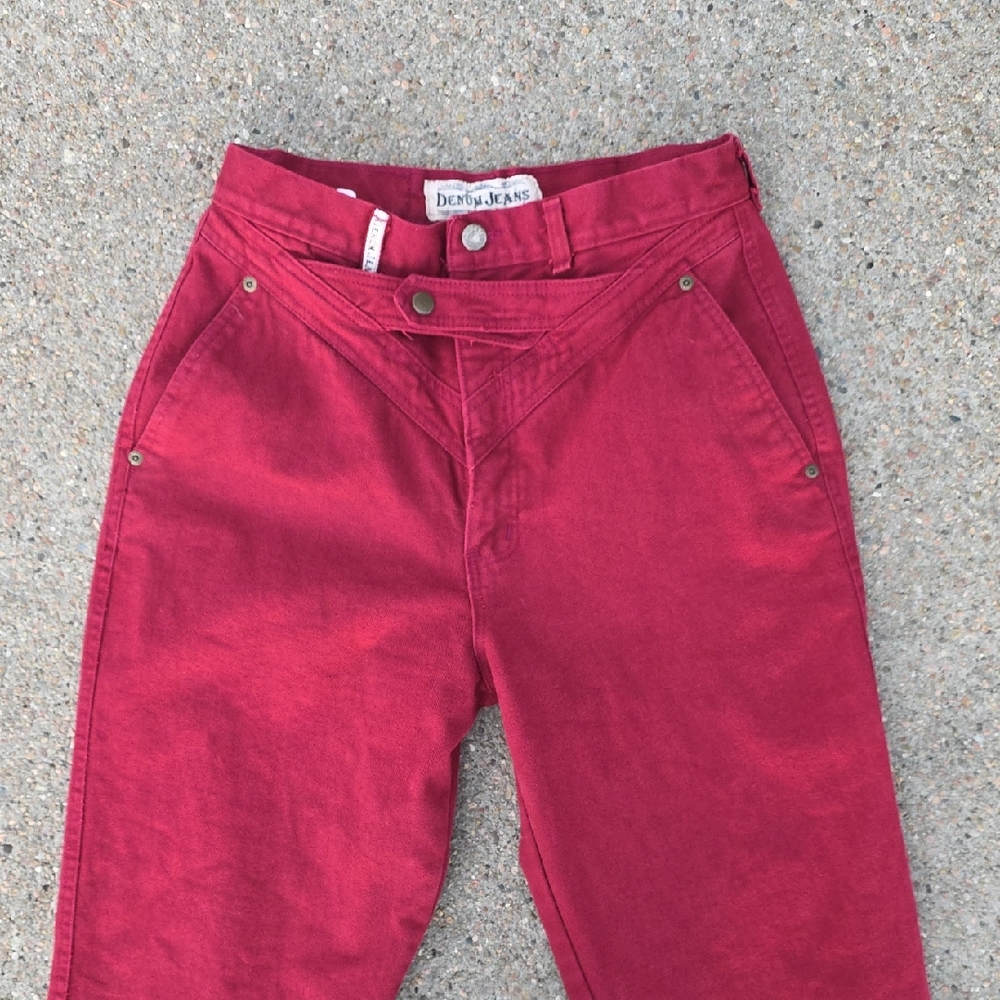 Vintage Red High Waisted Rise 100% Cotton Denūm Jeans